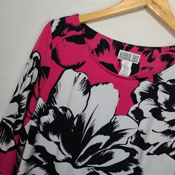 Robbie Bee Pink Flora Shift Women's Dress Size M - Picture 11 of 11